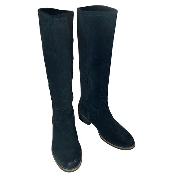 FRANCO SARTO! FAB BLACK GENUINE SUEDE LEATHER SLOUCHY/STRAIGHT BOOTS! SZ 9.5M - Picture 2 of 12